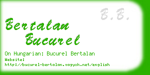 bertalan bucurel business card